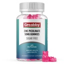 Gommies de zinc - Picolinate de zinc 50mg, sans sucre, supplément de picolinate de zinc très absorbant pour les enfants et les adultes, soutenir la croissance, fonction immunitaire, santé de la peau, 60 Gommies