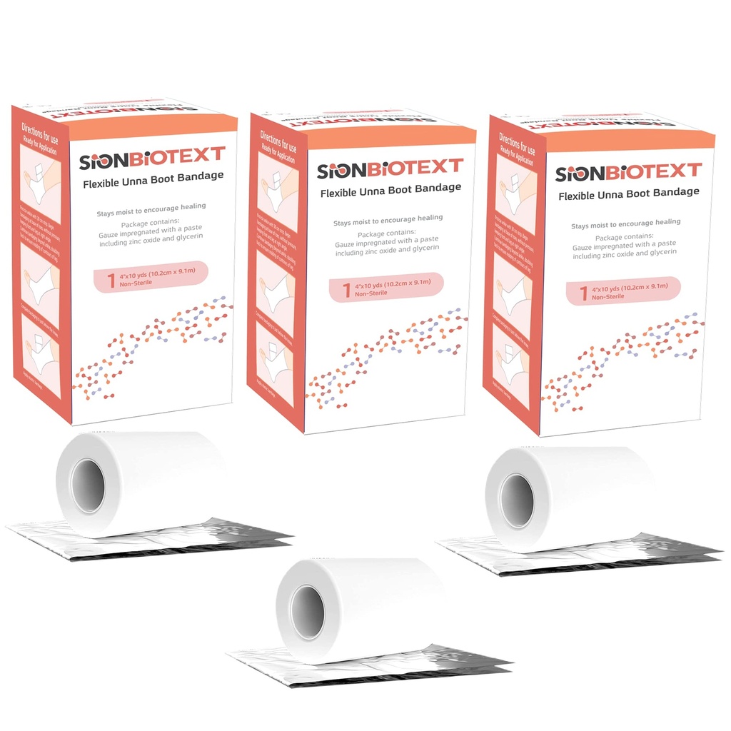 Unna Boot Zinc Flexible Compression Bandage Maintenez l'humidité Environnement de guérison Habillage médical Gauze EMS Premiers soins Fournitures 4 pouces X 30 pied Roll