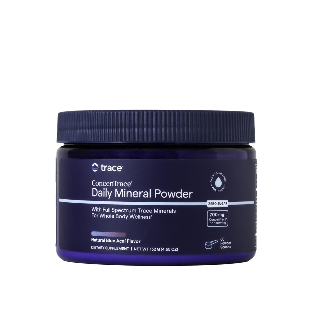 Trace Minerals ConcenTrace poudre minérale quotidienne - soutient l'énergie, la digestion, la santé osseuse - 70+ Multiminéraux Supplément avec le magnésium ionique, le chlorure et le potassium, sans sucre (60 portions)