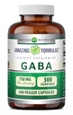 Amazing Formulas GABA 750mg Per Serving Veggie Capsules Supplement | Non-GMO | Gluten Free | Made in USA | Ideal for Vegetarians (300 Count)