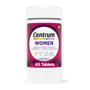 Centrum Multivitamin for Women, Multivitamin/Multimineral Supplement with Iron, Vitamin D3, B Vitamins and Antioxidant Vitamins C and E, Gluten Free, Non-GMO Ingredients - 65 Count