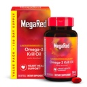 MegaRed - Omega-3 Krill Oil 350mg Softgels (130 Compte dans une bouteille), EPA & DHA Omega-3 Acides gras sans arrière-goût de poisson Contrairement à l'huile de poisson, contient de l'Astaxanthine antioxydante