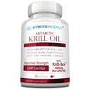 Sciences approuvées Krill Oil - 2000mg Antarctique Krill Oil, 650mcg Astaxanthin - 260mg EPA, 160mg DHA - 60 Softgels - 1 mois d'approvisionnement