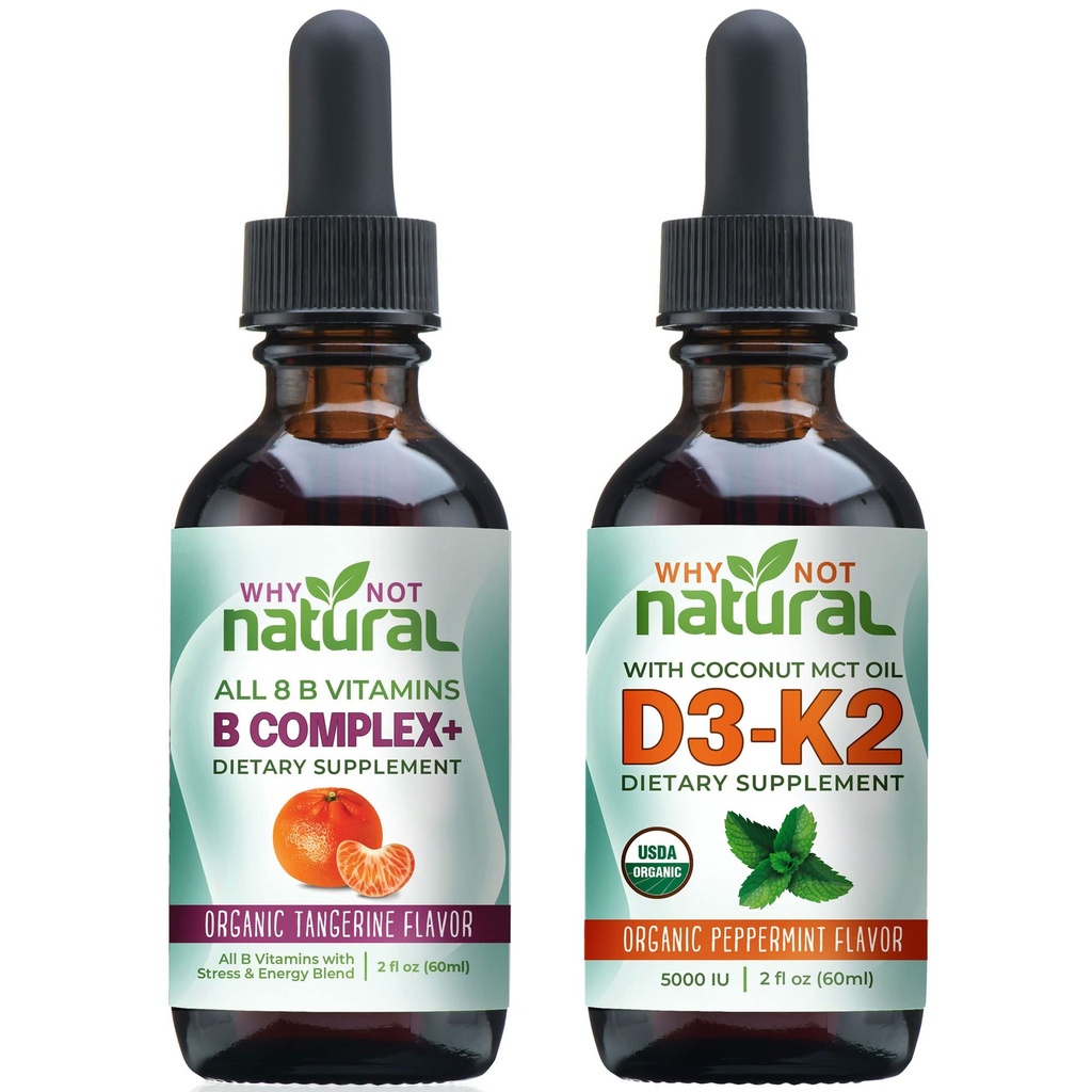 Pourquoi pas la vitamine naturelle B complexe et la vitamine organique D3K2 gouttes liquides