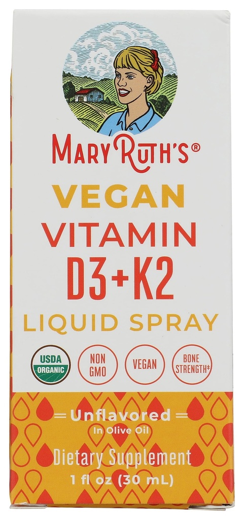 Vitamine biologique D3 Plus K2 de Mary Ruth, 1 FZ