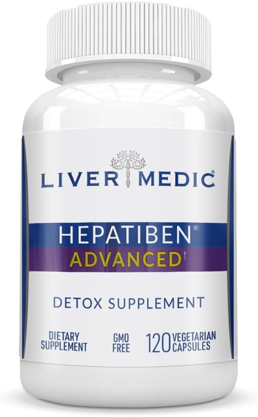 Hépatiben foie Detox nettoyer tout supplément naturel avec le chardon de lait, Silybin, NAC, Choline, MSM, curcuma, berbère, glutathion Alpha acide lipoïque végétalien non OGM 120 capsules 1500mg