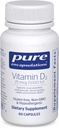 Encapsulations pures Vitamine D3 25 mcg (1 000 UI) - Supplément pour soutenir la santé des os, des articulations, du sein, du coeur, des colonies et des immunes - avec la vitamine D Premium - 60 capsules