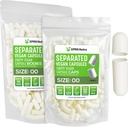 XPRS Nutra Vegan Taille 00 Capsules séparées - 100 Compte Capsules vides Premium Séparées dans des sacs - 00 Pills vides pour le remplissage de supplément de bricolage (blanc)