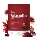 10 en 1 Astaxanthine 12mg Suppléments, 4 mois d'approvisionnement, Astaxantina Antioxydant de l'hématococcus pluvialis frais, contient du lycopène, graines de raisin, vitamine E, et plus soutient les yeux, les articulations, la santé de la peau