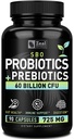 Probiotiques et prébiotiques + SBO Probiotiques (60 milliards de CFU-90 capsules) Acidophilus Probiotique w. Saccharomyces Boulardii, Bifidobacterium + Spore Probiotic & Organic Sprouted Prebiotic Fibre Blend