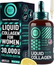 WILD FUEL Peptides de collagène liquide avec des vitamines de biotine pour la peau et les ongles - 30 000 mcg Collagène liquide pour les femmes et les hommes Plus Biotine - Lemon Flavor, jusqu'à 2 mois - 2 oz