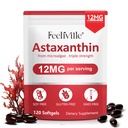 Astaxanthin 12mg, 120 Softgels, 4 mois d'approvisionnement