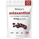 Astaxanthine de Belano 12mg, Astaxanthine Softgels, supplément antioxydant d'Astaxanthine Premium, non-OGM, végétalien- amical et sans gluten - 120 Softgels (1 sac)