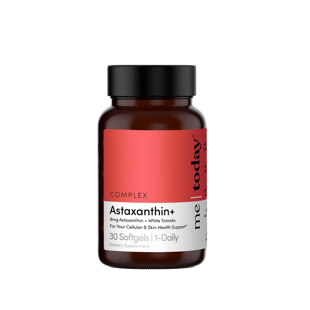me aujourd'hui Complexe Astaxanthin+ Supplément de 8mg - Support puissant antioxydant Softgels - Natural Skin Health & Cellular Wellness Complex avec extrait de tomate blanche - 30 portions