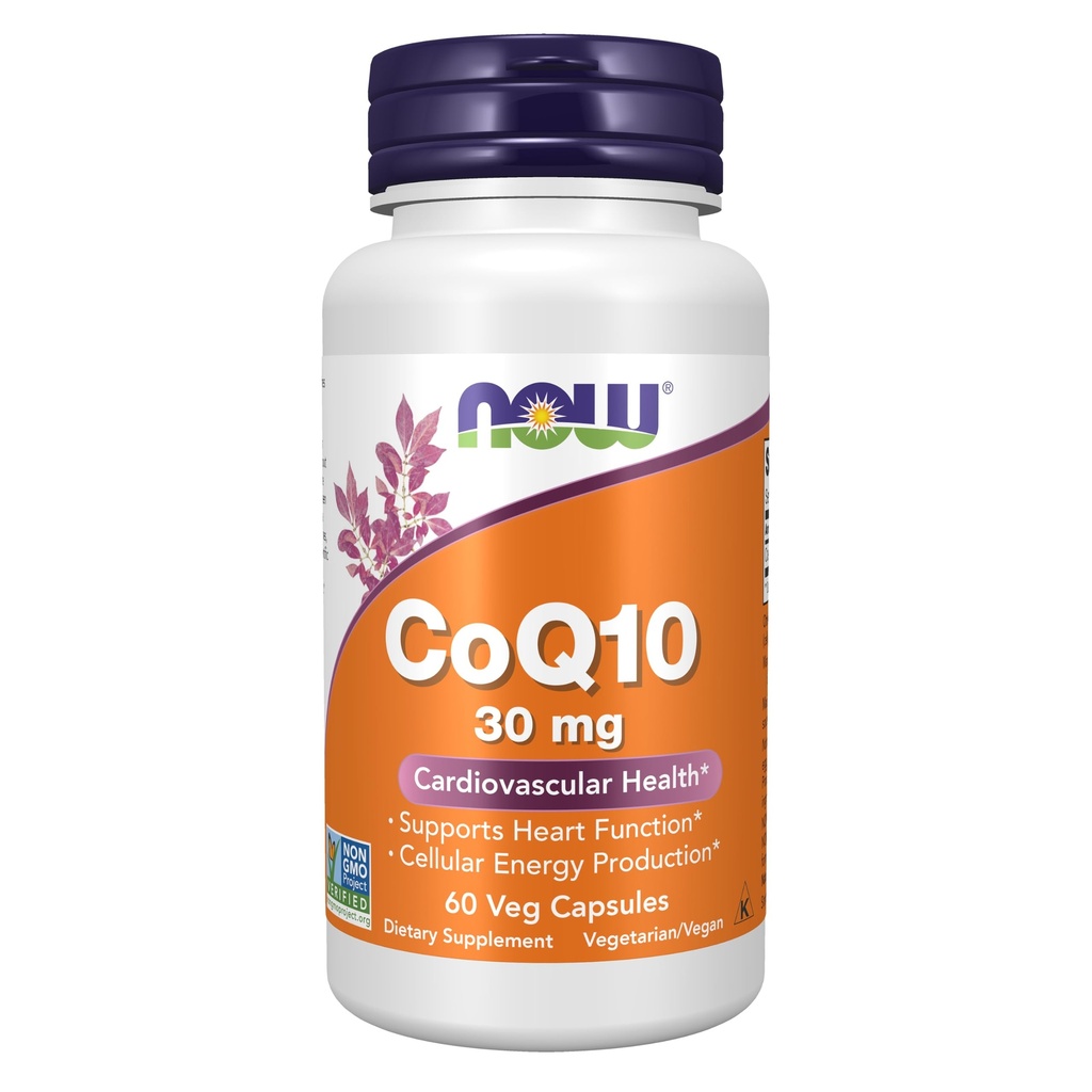 MAINTENANT Suppléments, CoQ10 30 mg, Classe pharmaceutique, Forme All-Trans produite par Fermentation, 60 Capsules de Veg