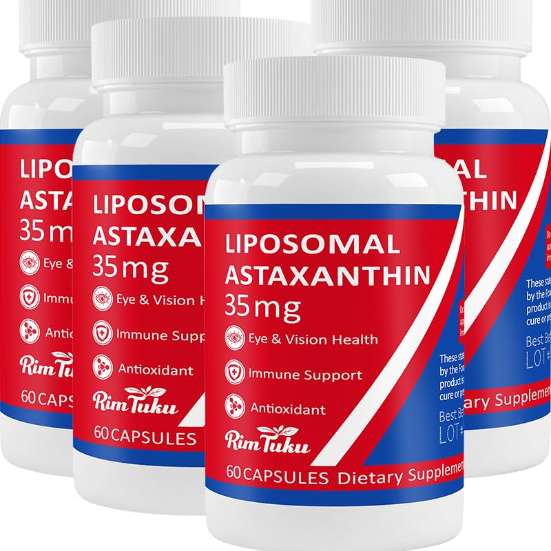 35mg Supplément d'astaxanthine liposomale - Support puissant antioxydant pour la peau, les articulations et la santé des yeux - Formule anti-âge naturelle avec l'astaxanthine pure - végétalien, non-OGM, 240 capsules