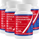 35mg Supplément d'astaxanthine liposomale - Support puissant antioxydant pour la peau, les articulations et la santé des yeux - Formule anti-âge naturelle avec l'astaxanthine pure - végétalien, non-OGM, 240 capsules