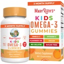 MARIRUTH'S Omega végétalien 3 Gummies pour enfants 2+, 2 mois d'approvisionnement, sans sucre, supplément Omega 3 avec vitamine C, huile de lin, soutien immunitaire, nutriments essentiels ALA, Pas de goût de poisson, 60 comte