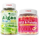 Ensemble : Algae Omega 3 Gommies 1 Pack & Méthyl B12 + L-méthylfolate Gommies 1 Pack