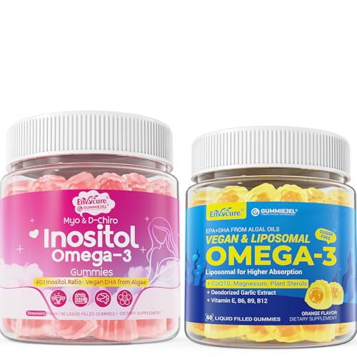 Oméga-3 Gommies végétaliens, Inositol + Oméga-3 Gommies, 2 emballages