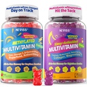 NEVISS 52-in-1 Multivitamine méthylée pour les femmes Gommies avec fer, Omega-3, B6 B9 B12 pour le jour.