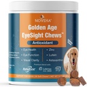 Supplément pour les yeux NOVEHA pour chiens (90 Chews)- Support de vision avec lutéine + vitamine C et astaxanthine antioxydants - Vitamines pour chiens pour les yeux + huile de poisson pour Omega 3 EPA - Fabriqué aux États-Unis