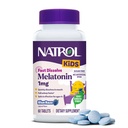 Natrol Kids rapide Dissolve Melatonin 1 mg, supplément alimentaire pour le sommeil reposant, comprimés de sommeil pour les enfants, 60 comprimés de mélatonine sans sucre, 60 jours d'approvisionnement