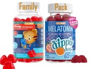 Melatonin Sleep Gummies Bundle Family Pack - Kids & Adults | Daniel Tiger & Strawberry Sunset Crème Flavors | Non-Habit Forming Natural Sleep Aid | Vegan, Gluten-Free