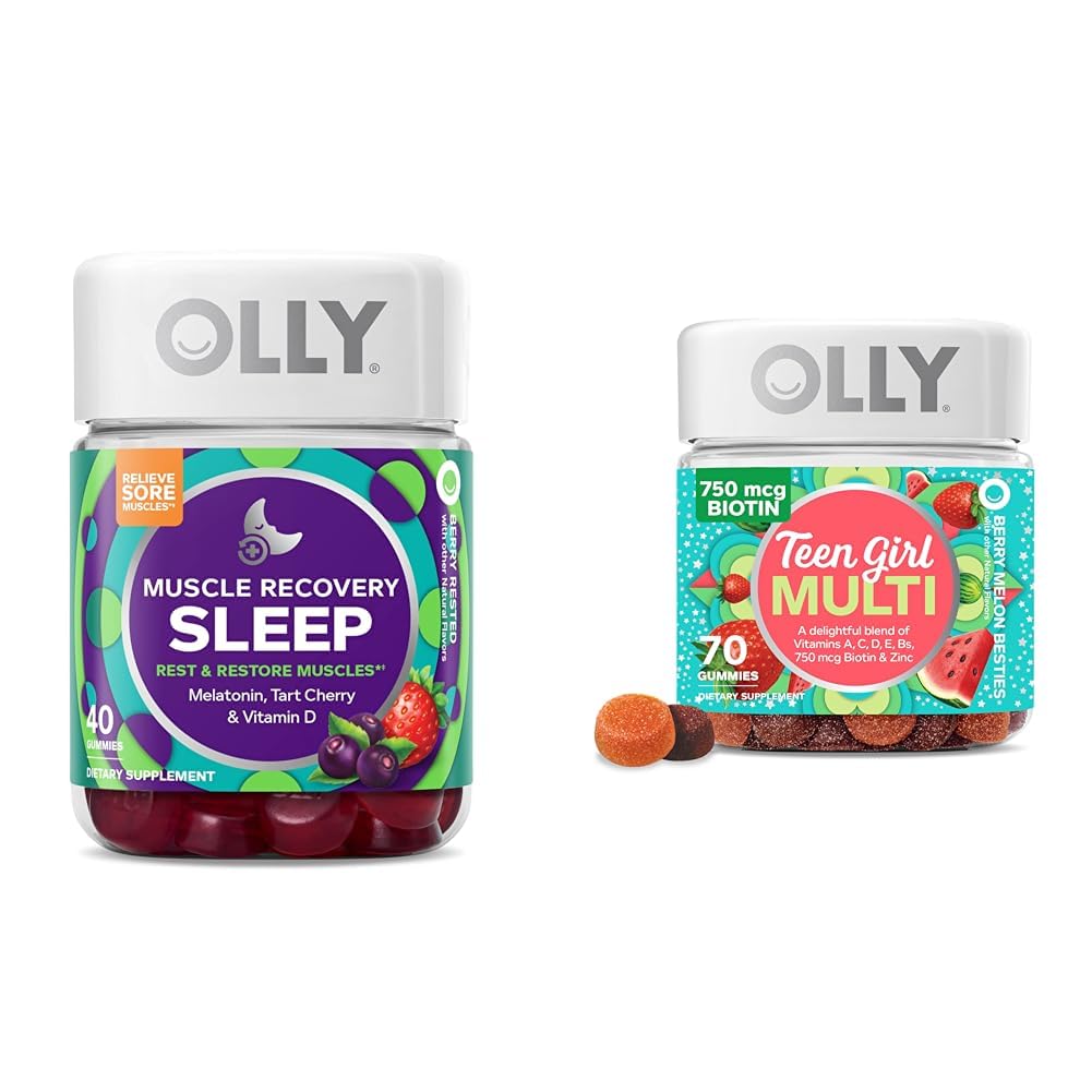 Rétablissement musculaire de l'OLLY Gummies de sommeil 40 Comte et adolescent fille Multi Gummy, vitamines, 70 Comte