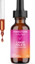 Pink Stork gouttes de folate liquide – 5-MTHF Méthylfolate B9 Vitamine.Acide folique liquide alternative pour les femmes.