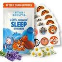 Étoiles Scouts Patchs pour Enfants - 30 Stickers Somnifères Calmes pour Enfants avec Carte de Sommeil - Patchs pour Enfants, Enfants et Ados sans Melatonine avec Huiles de Lavande et de Camomille