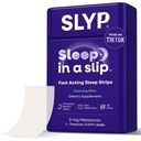 Slyp Strips de sommeil à la menthe orale à dissolution rapide, aide naturelle au sommeil pour les adultes et les enfants avec la mélatonine 3mg, L-Theanine, GABA & 5-HTP pour un support et une alternative au sommeil des pilules et des gommes – 30 bandes