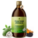 Soursop Bitters liquide pour la santé digestive, Gut Detox&Cleanse, Antioxydant,Immune Support,Skin Health-Pure 15 Herb Guanabana Tea avec des graines noires, Moringa & Turmeric, 98% Haute Absorption,Non-GMO 16 fl oz