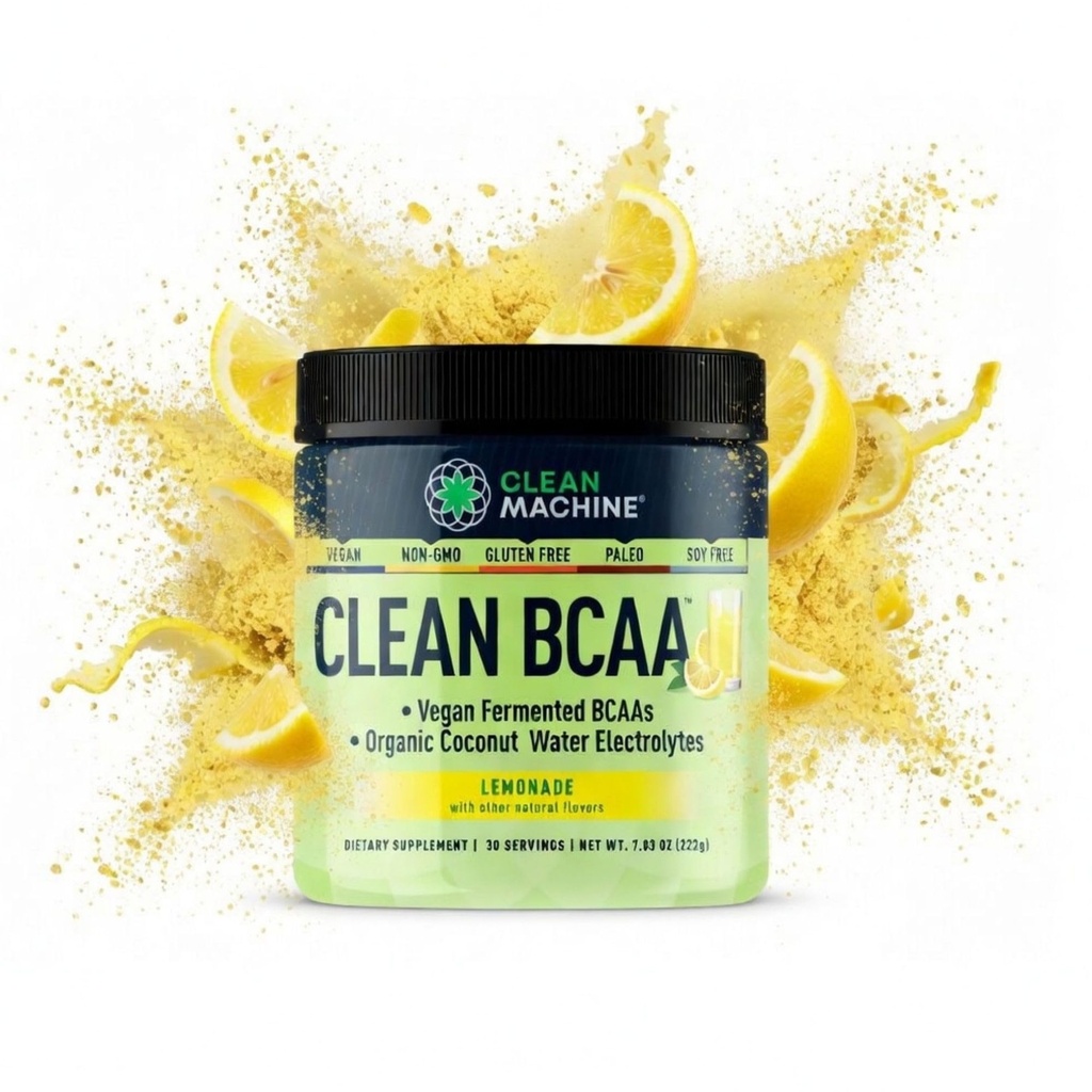 Clean BCAA - 2:1:1 Alimentation d'origine BCAAs Poudre et eau de noix de coco Electrolytes Récupération et supplément d'énergie Amino - Récompenses Vegan Amino Acid Supplément - 30 portions - Cimonade