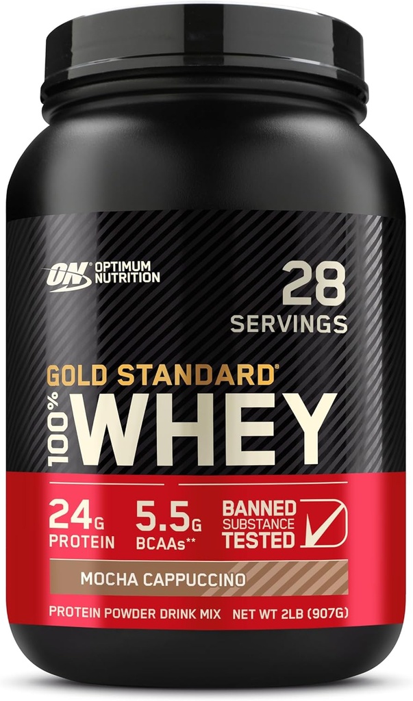 Optimum Nutrition Or Standard 100% poudre de protéines de lactosérum, Moka Cappuccino, 2 livres (paquetage mai Vary)