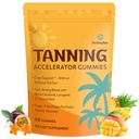 Gummies de bronzage avec astaxanthine pour les femmes et les hommes. Supplément de bronzage sans soleil avec bêta-carotène, lycopène, collagène et vitamines.