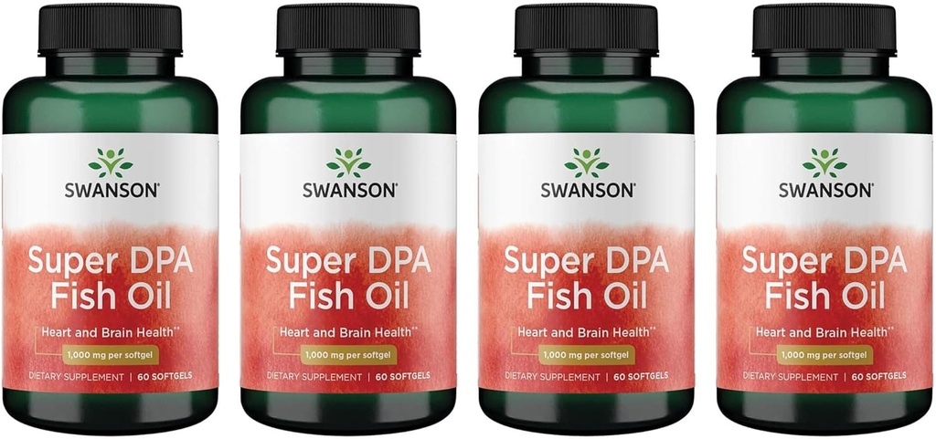 Swanson Super Dpa Huile de poisson 1000 mg 60 gels (4 paquets)