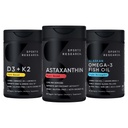 Sports Research® Antioxidant Support Pack w/Triple Strength Vegan Astaxanthin Supplement from Algae, Omega-3 Fish Oil 1250mg, and Vitamin D3 5000iu & Mk7 Vitamin K2 with Coconut MCT Oil