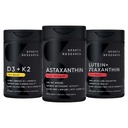 Sports Research® Antioxydant Support Pack w/Astaxanthin 12mg, Vitamine D3 5000iu + K2 100mcg, et Lutéine 20mg + Zeaxanthin 4mg Suppléments - Vegan Certified · Non-OGM · Sans gluten et sans soja