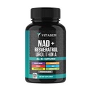 Complexe complémentaire NAD+ – Supplément NAD+ 300 mg avec Astaxanthine, Urolithine A, Resvératrol, CoQ10 et mélange antioxydant – Énergie cellulaire, support mitochondrial – 120 Compte (paquet de 1)