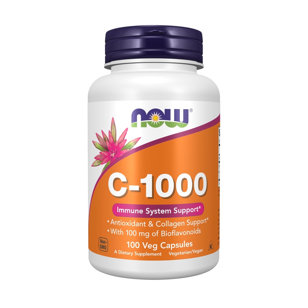MAINTENANT compléments alimentaires, vitamine C-1 000 avec 100 mg de bioflavonoïdes, protection antioxydante*, 100 gélules