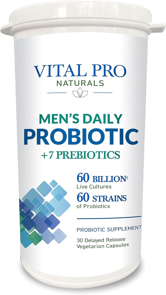 Vital Pro Naturals - Prébiotiques quotidiens et prébiotiques 30 capsules pour hommes