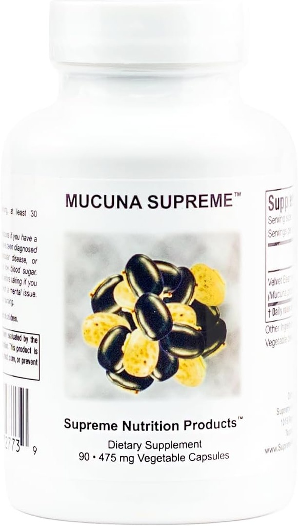 Supreme Nutrition Mucuna Supreme, 90 Pure Cowhage Vegetarian Capsules