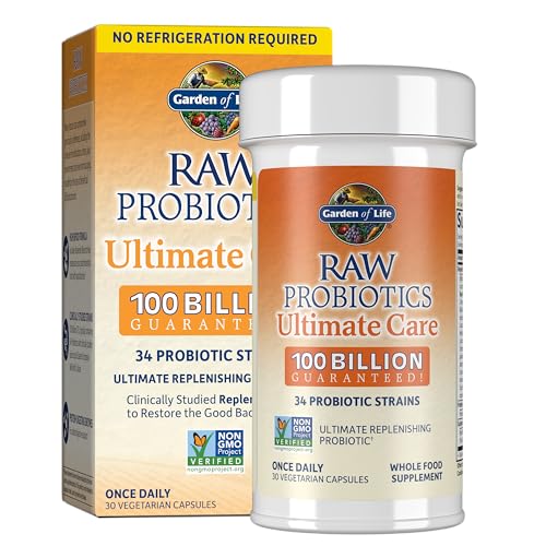Jardin de la vie Probiotiques crus pour les femmes et les hommes soins ultimes 100 milliards de CFU plateau Stable et suppléments de zinc 30mg haute puissance Zinc brut et supplément multiminéral vitamine C