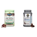Jardin de la vie, Poudre Protéines Vertes Chocolat Organique, 22 Ounce & Bio Vegan Sport Protéines Poudre, Chocolat - Probiotiques, BCAAs, 30g