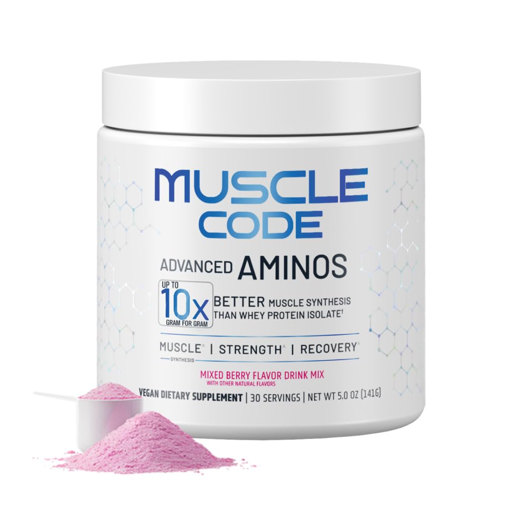 NAUTILUS Muscle Code Essential Amino Acid Poudre Muscle Synthèse & Réparation & Force Naturel Mixte Arôme Berry – 30 portions Cliniquement étudié 0g Sucre, Keto, Vegan, Sans gluten, Sans lait