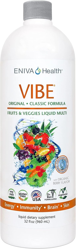 Eniva Vibe Original Liquid Mineral Supplement (en anglais seulement) Full Spectrum Daily Multivitamin Support (en anglais seulement)