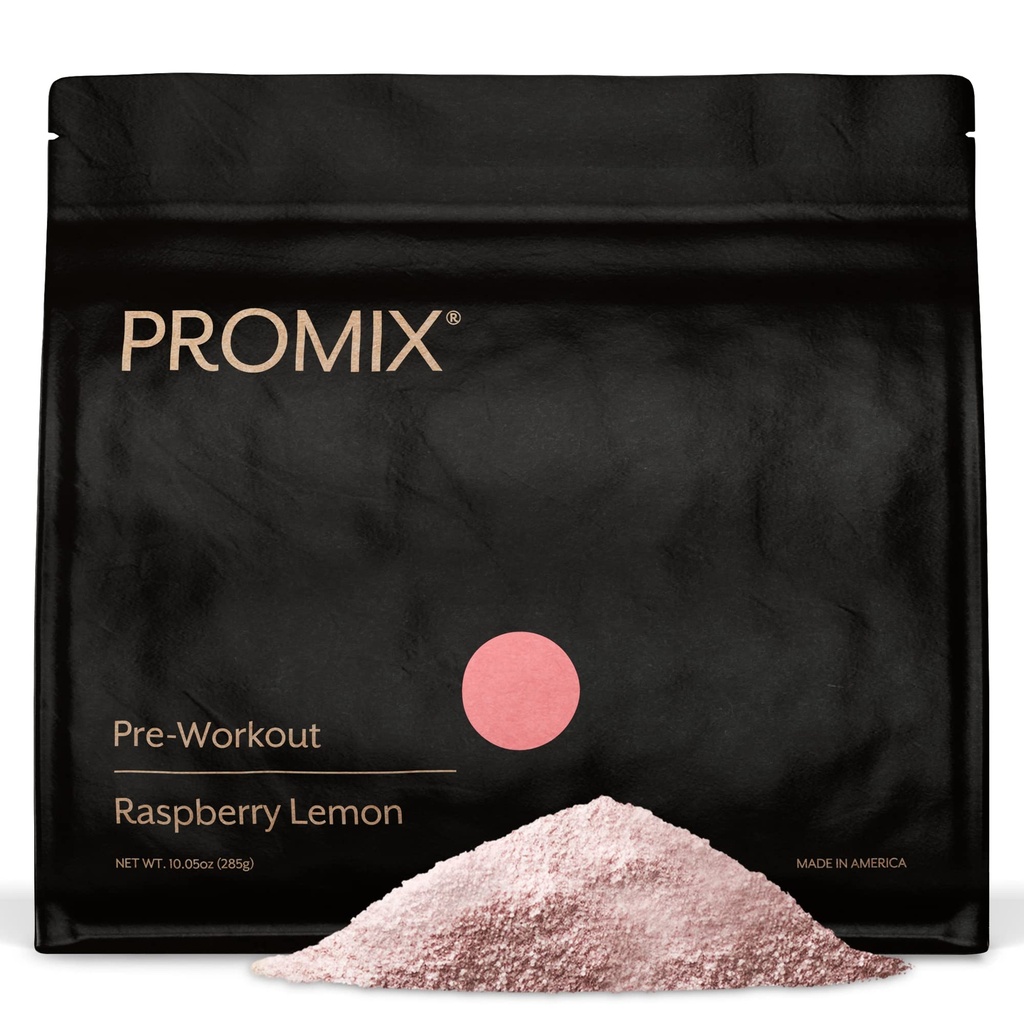 ProMix Nutrition Poudre de pré-entraînement, citron framboise - Maximiser la concentration - Aide le gain musculaire, l'endurance et l'énergie améliorée - Vitamine B12, caféine, bêta-alanine et L-tyrsosine - 30 portions (paquet de 1)