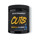 BLACKMARKET CUTS Préentraînement - Aromatisé énergie en poudre mélange pour hommes et femmes, idéal pour la définition musculaire, thermogénique, sans créatine, (Razz bleu, 30 portions)