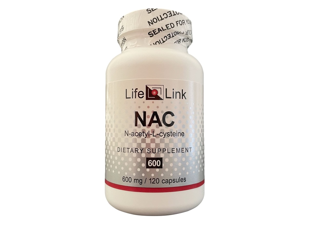 LifeLink NAC (N-acétyl L-Cysteine) : 600 mg x 120 Capsules : Antioxydant, anti-âge, immunité : sans gluten et sans OGM Fabriqué aux États-Unis